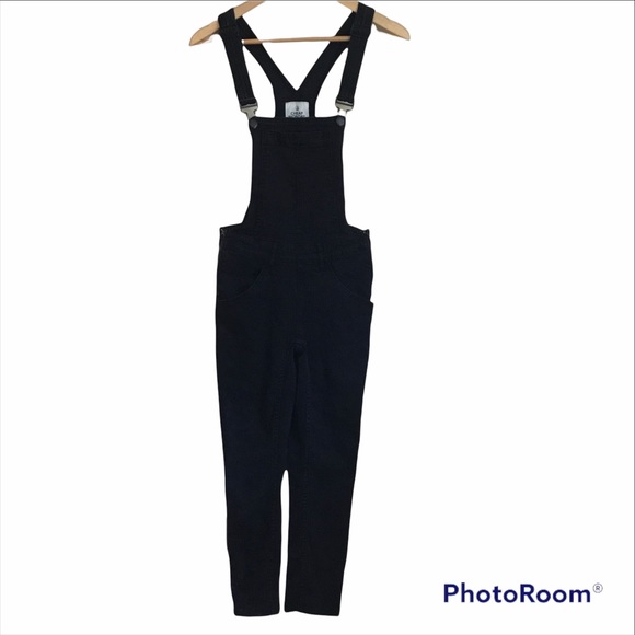 ASOS Cheap Monday High Rise Black Skinny Overalls - Picture 9 of 11